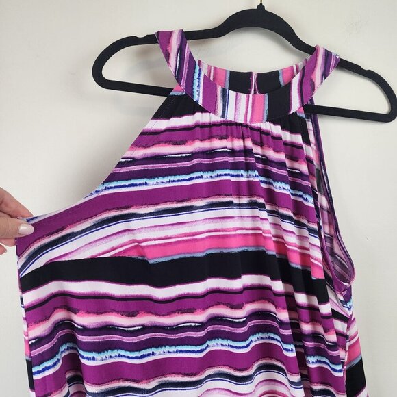 New Lane Bryant sz 18/20 women sleeveless top purple stripes - Picture 2 of 10